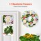 24 in Artificial Decorative Wreath White Pink Yellow Flowers for Indoor Outdoor Wall Decor